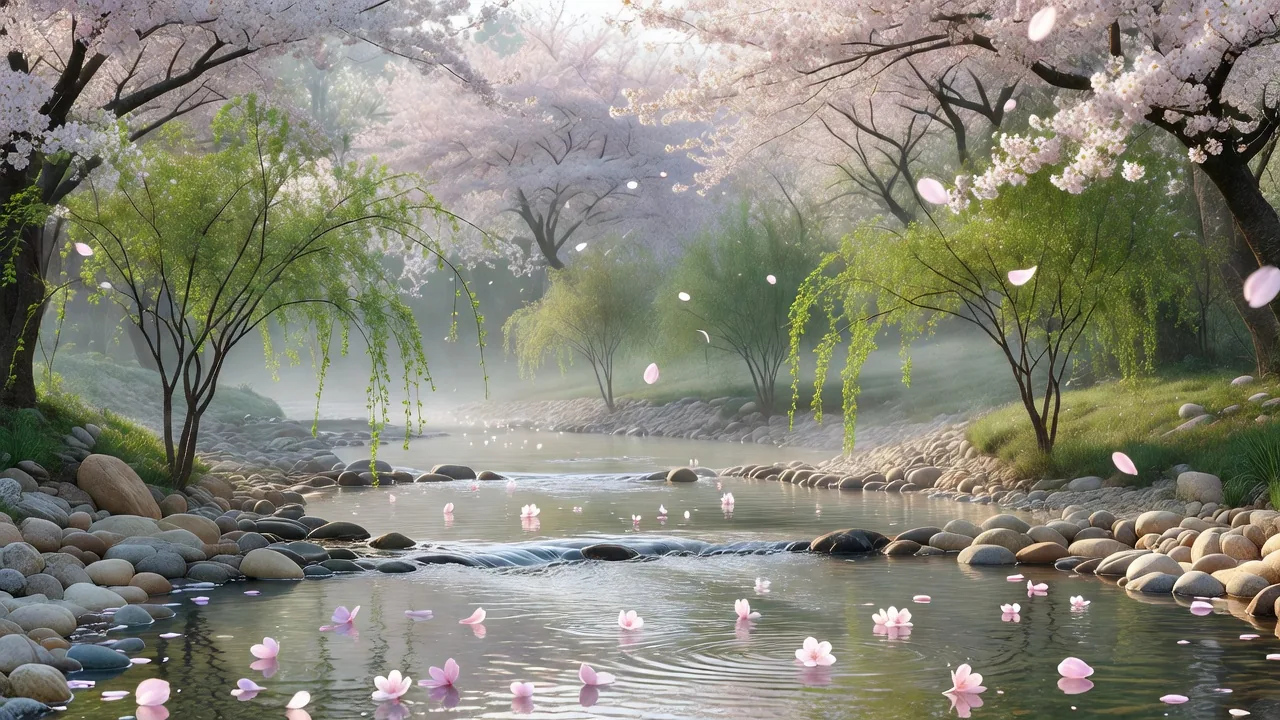 桜と川